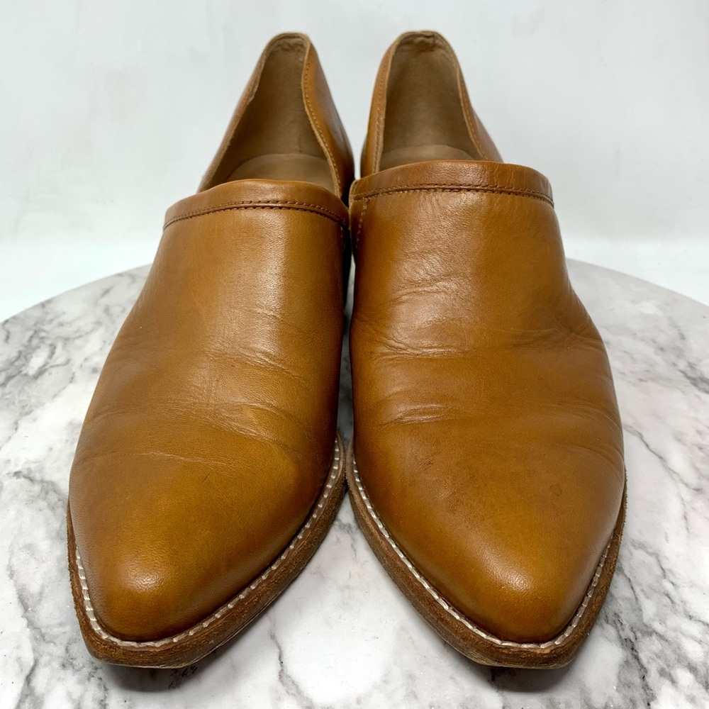 Madewell The Brady Brown Leather Pointed Toe Lowcut Booties 9.5 Classic Boho - Picture 4 of 16